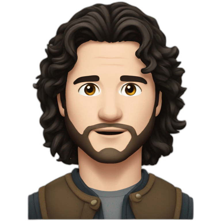 Kit Harrington with long hair emoji