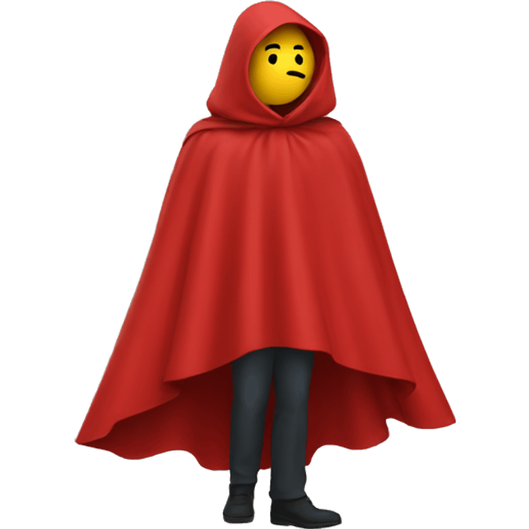 red cape floating from the side without hood. No body or face. emoji