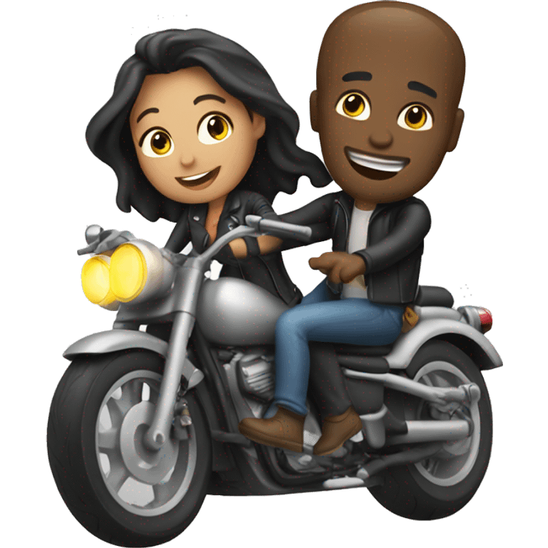 Couple on motorcycle emoji