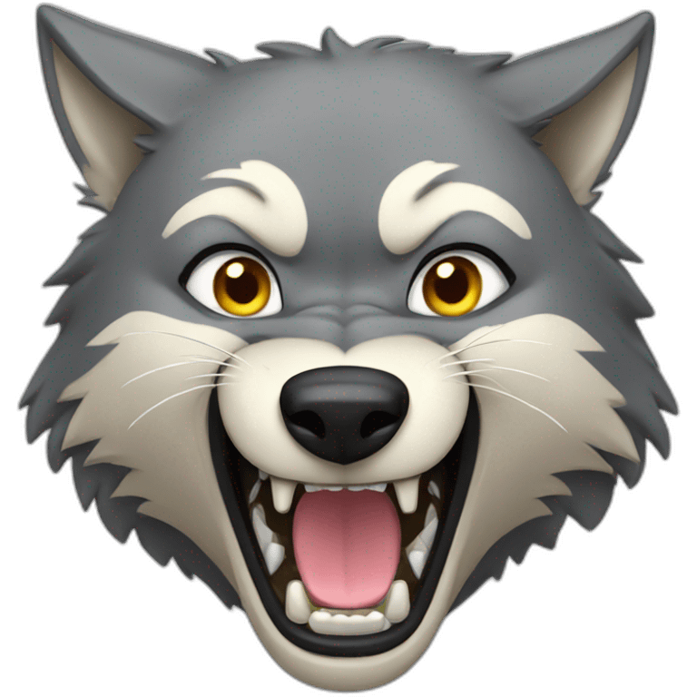 female wolf growling emoji