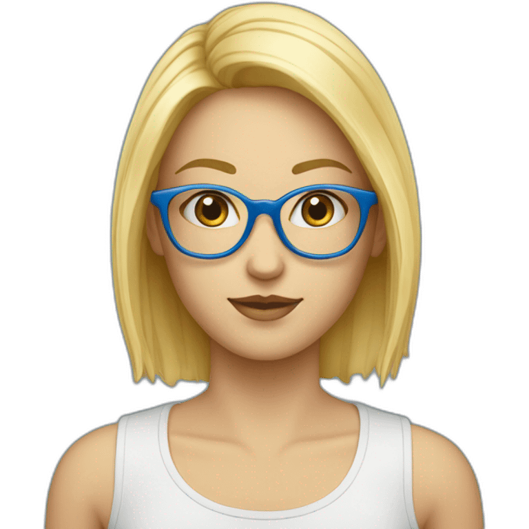 Ado blond yeux bleu avec des lunettes emoji