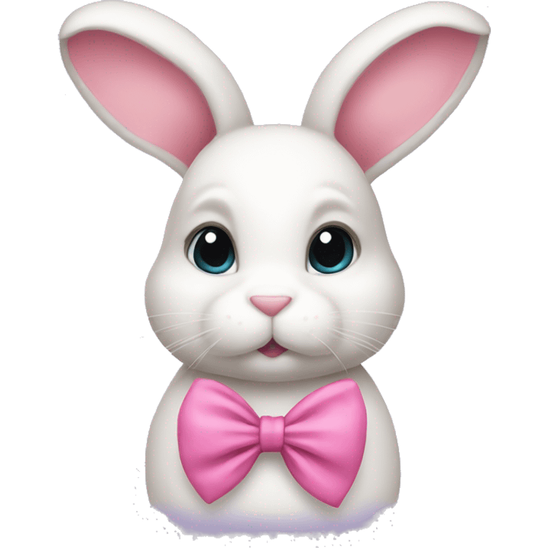 bunny wearing pink bow emoji