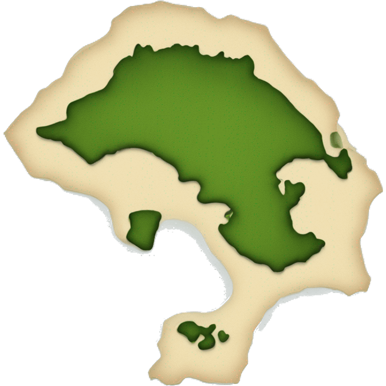 Map image of the shape of The carribean  emoji