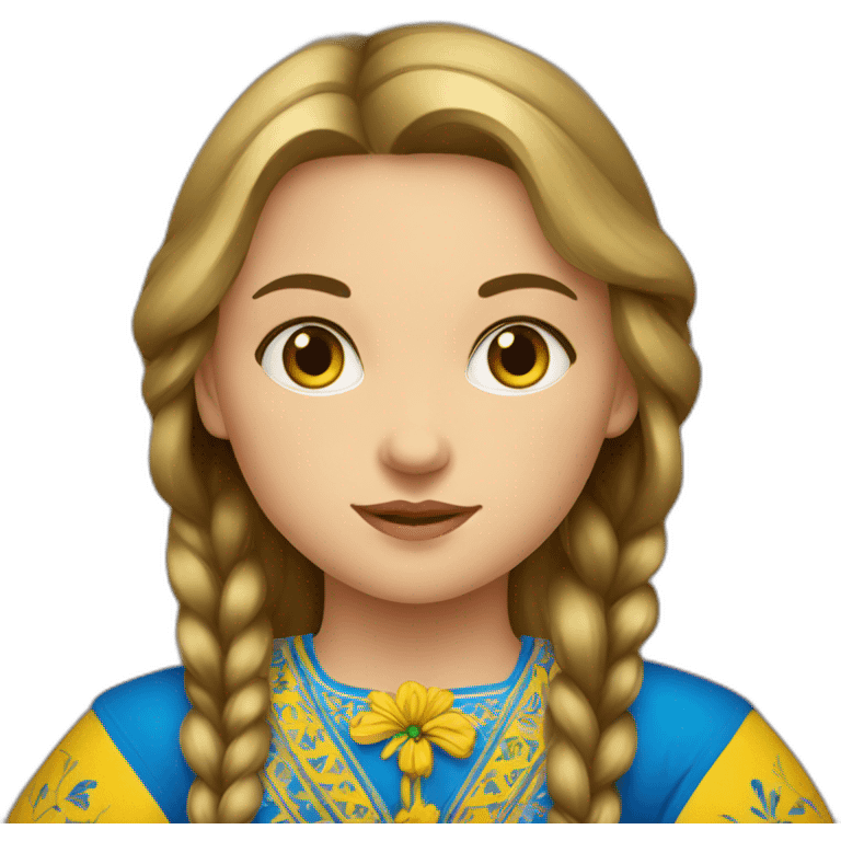 ukrainian girl in vyshyvanka emoji