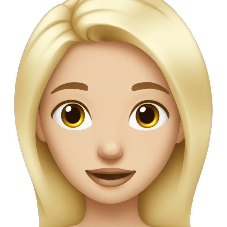 Blonde girl doing skincare  emoji