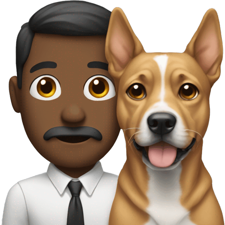 Dog with man emoji