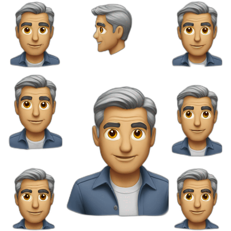 george clooney cartoon wearing shirt emoji