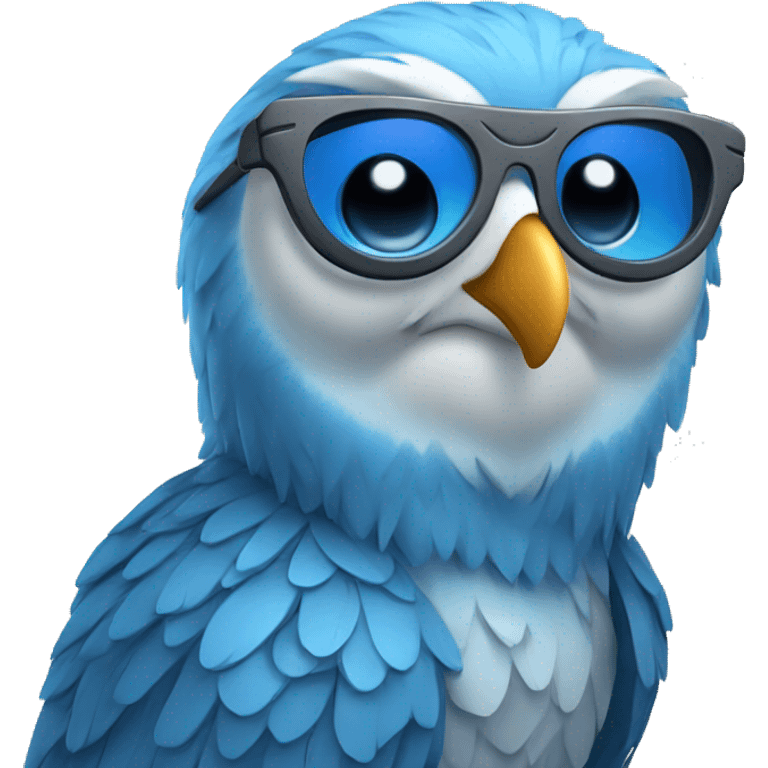 Blue owl with sunglas emoji