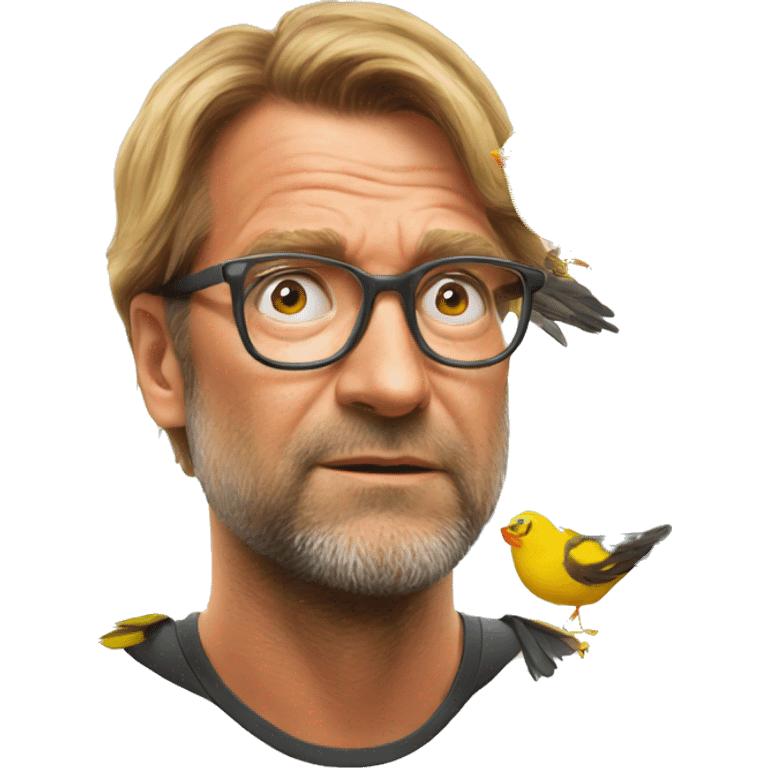 Klopp dizzy emoji with birds around head emoji