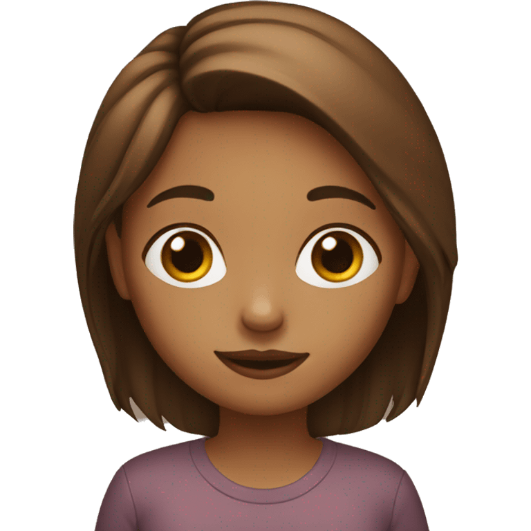 girl with brown ahir emoji