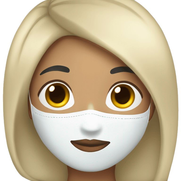 Light skin girl with straight black hair with spa mask on emoji