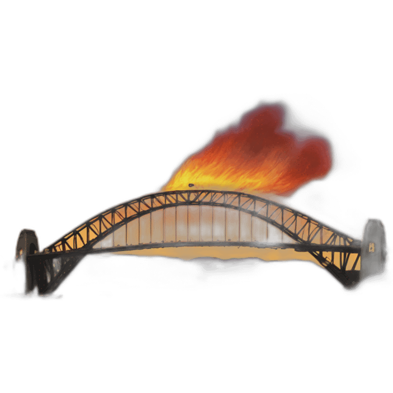 sydney-harbour-bridge on fire sea emoji