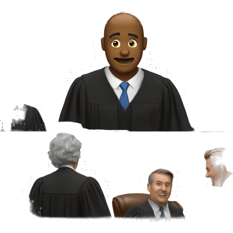 Guy jumps at the judge emoji