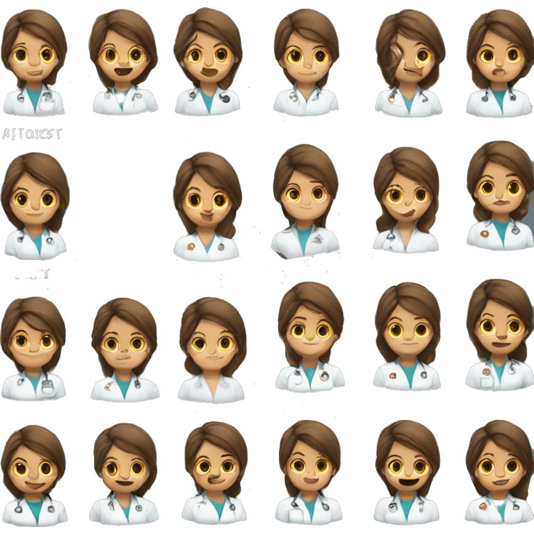 Brown hair nurse tan nurse cute emoji