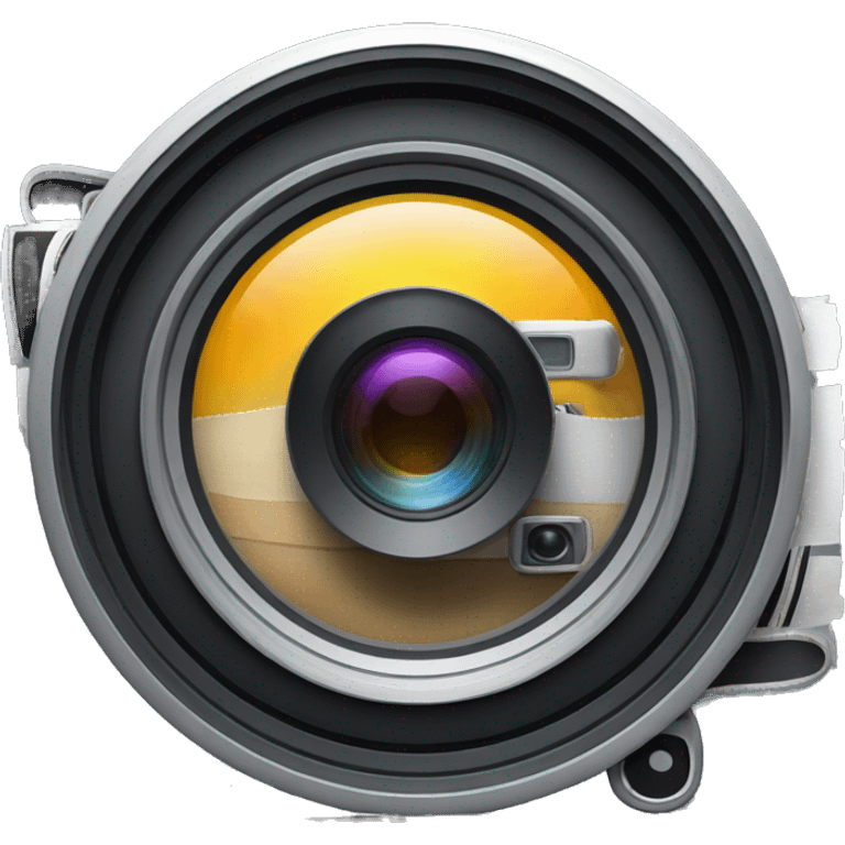 camera lens with a film strip inside emoji