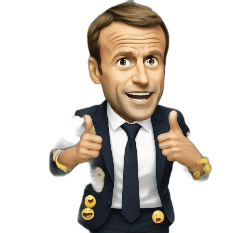 Emmanuel Macron en pleur emoji