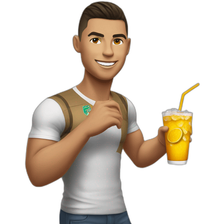 Ronaldo drink coca kola emoji