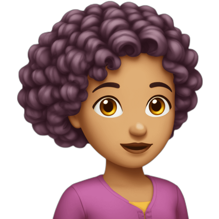 Fille métisse cheveux bouclé marocaine emoji