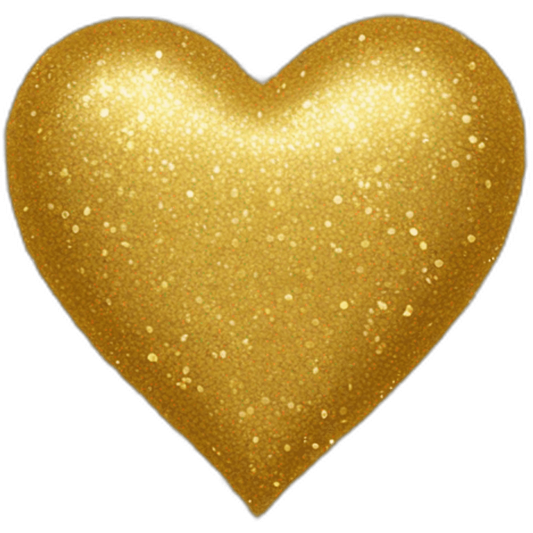 Gold glitter heart emoji