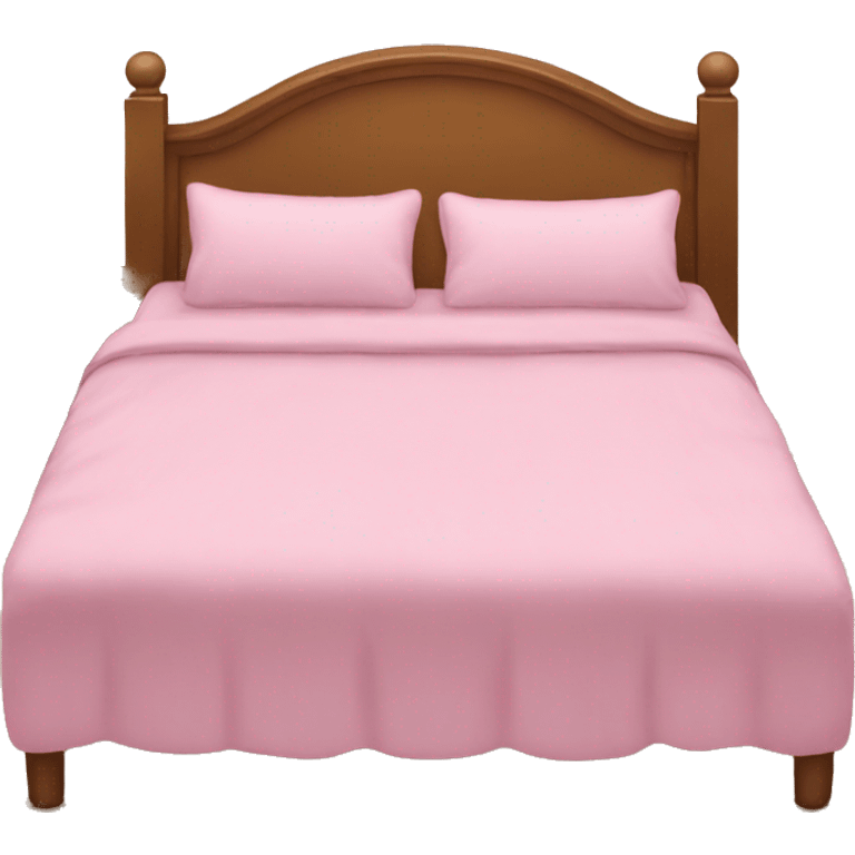 Bed with pink pillows and blankets emoji