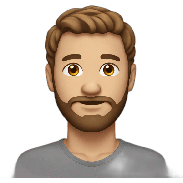 man with round face, short brown hair, beard and nose ring emoji