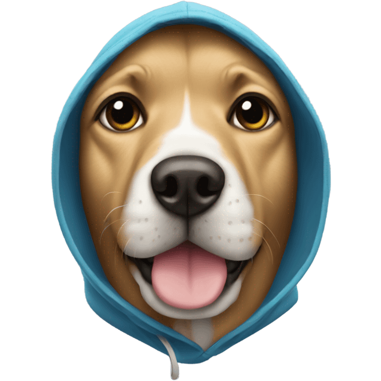 Dog wearing hoodie emoji