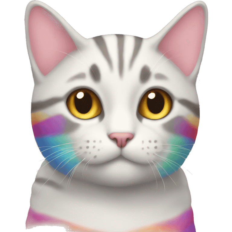 rainbow stripe cat emoji