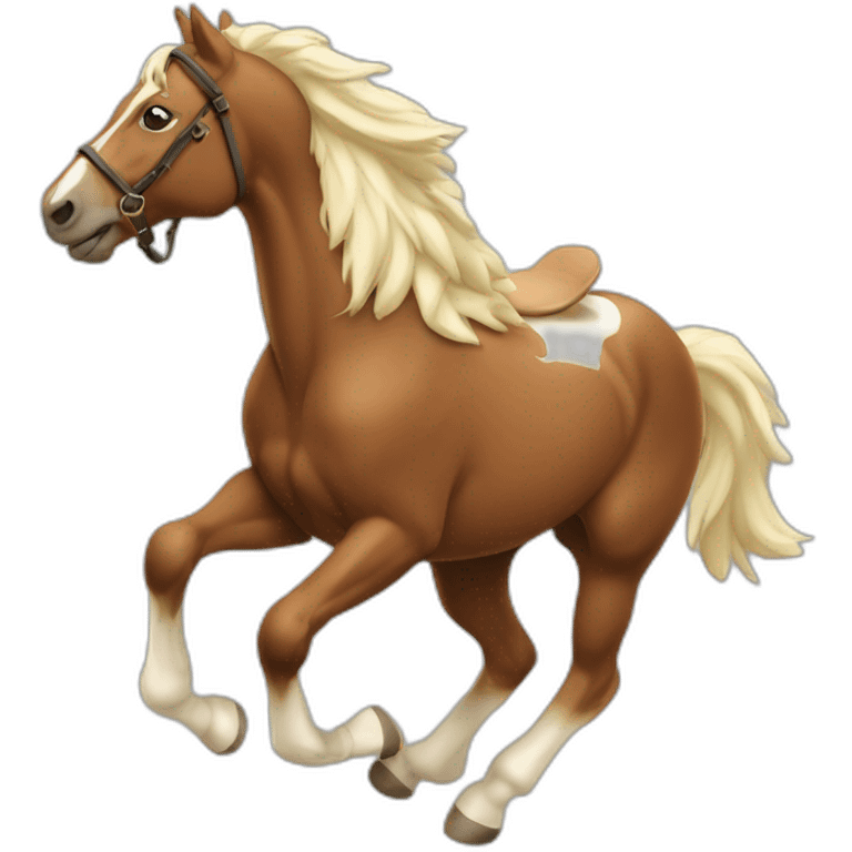 Cheval qui saute un obstacle emoji