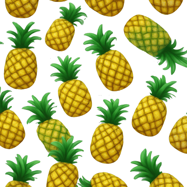 A curved pineapple emoji