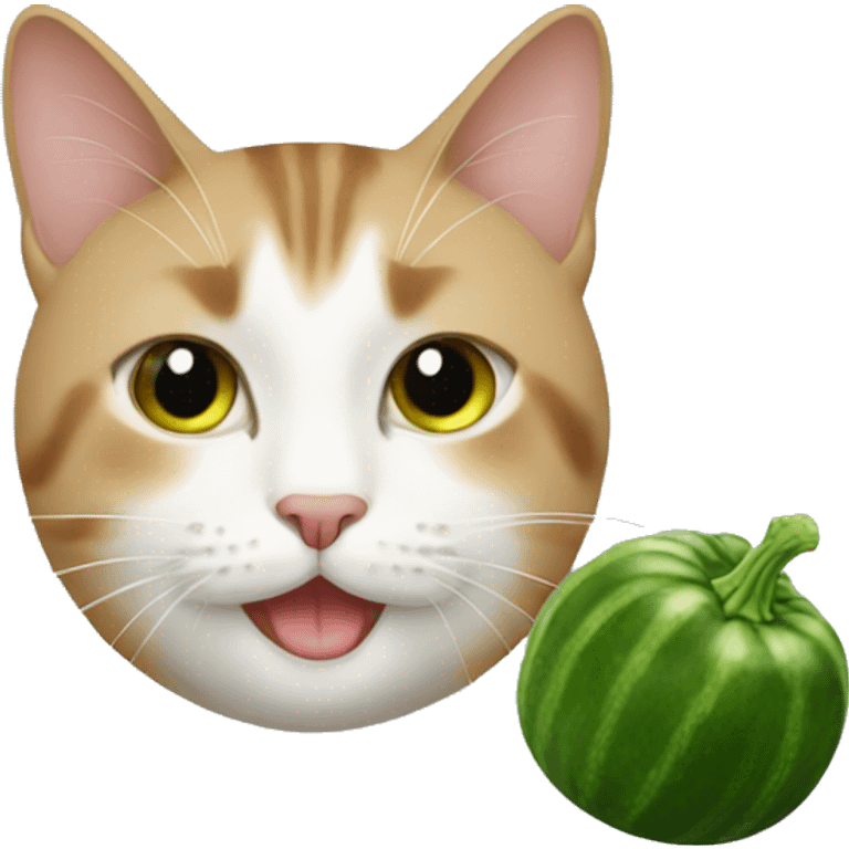 Cat with zucchini emoji