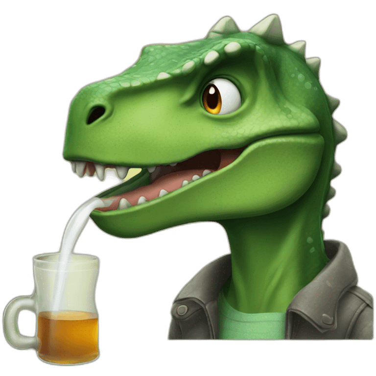 dinosaur drinking gas emoji