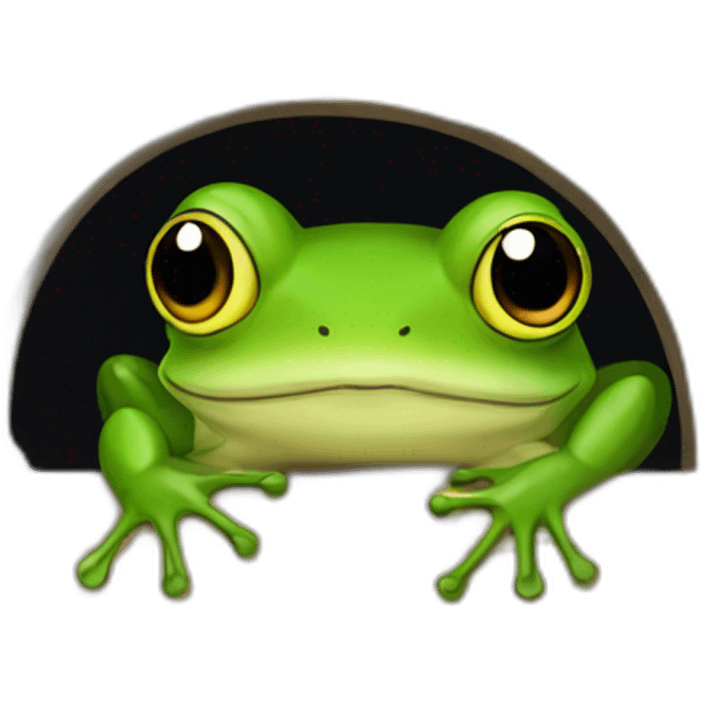 Frog on a shelter emoji