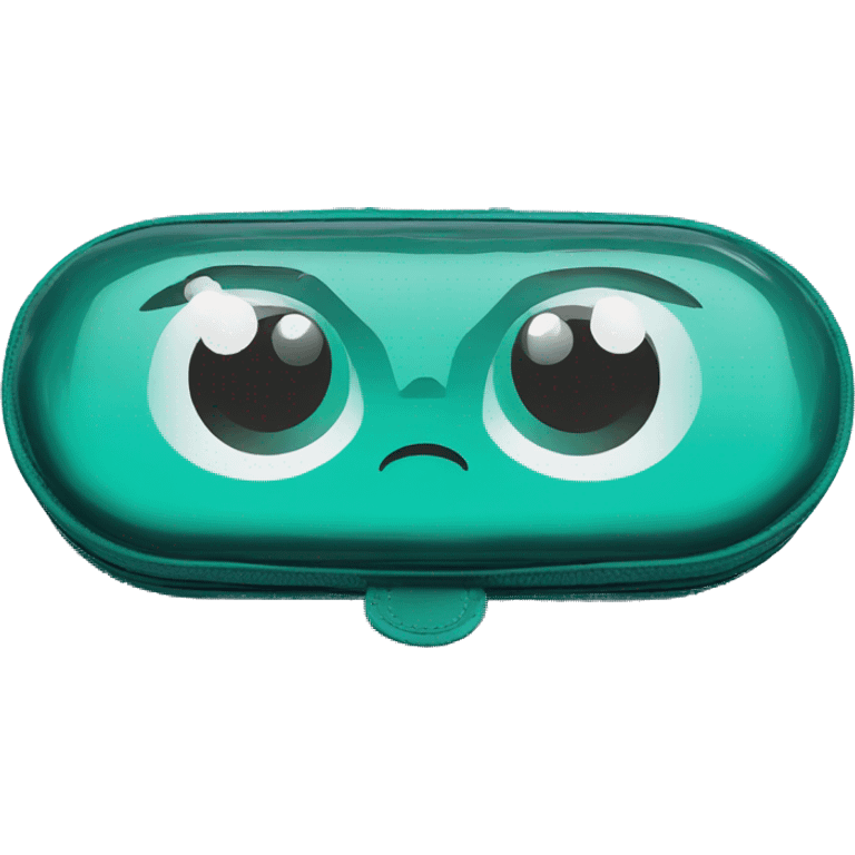 teal L+R contact lens case emoji