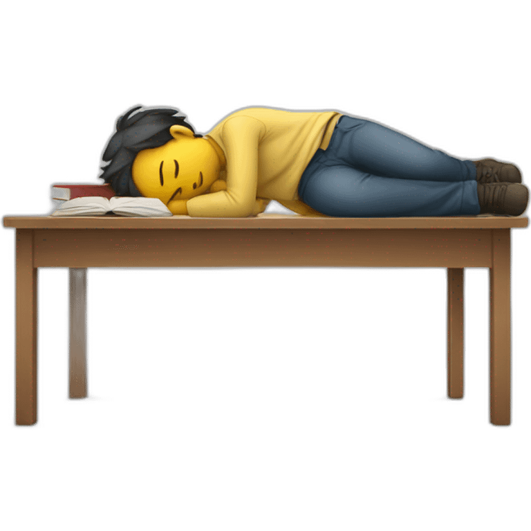 Sleeping student on desk emoji