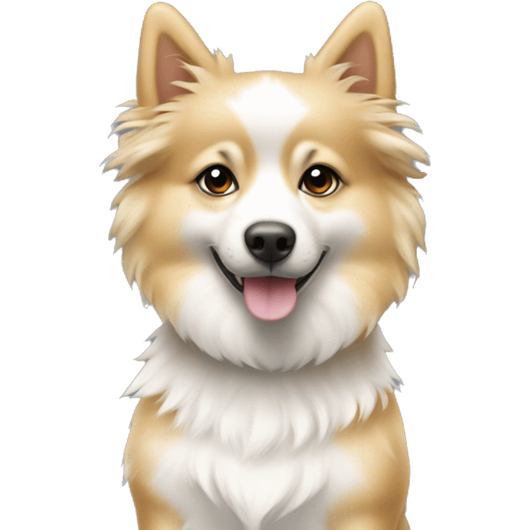 White and blonde spots spitz standing  emoji