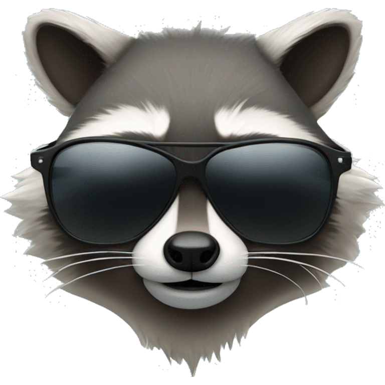 A raccon with a vokuhila and sunglasses emoji