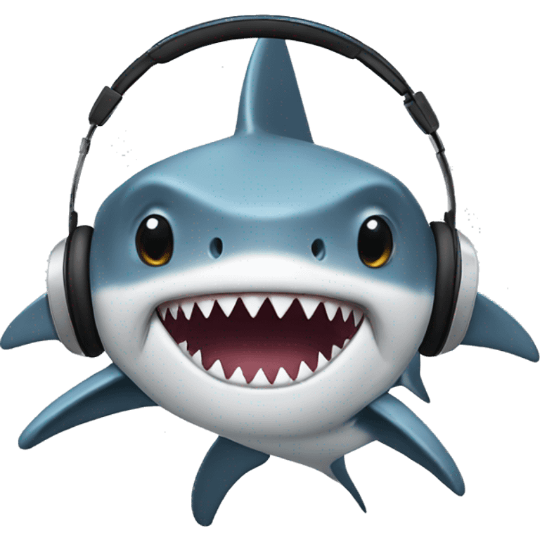 shark with earphone emoji