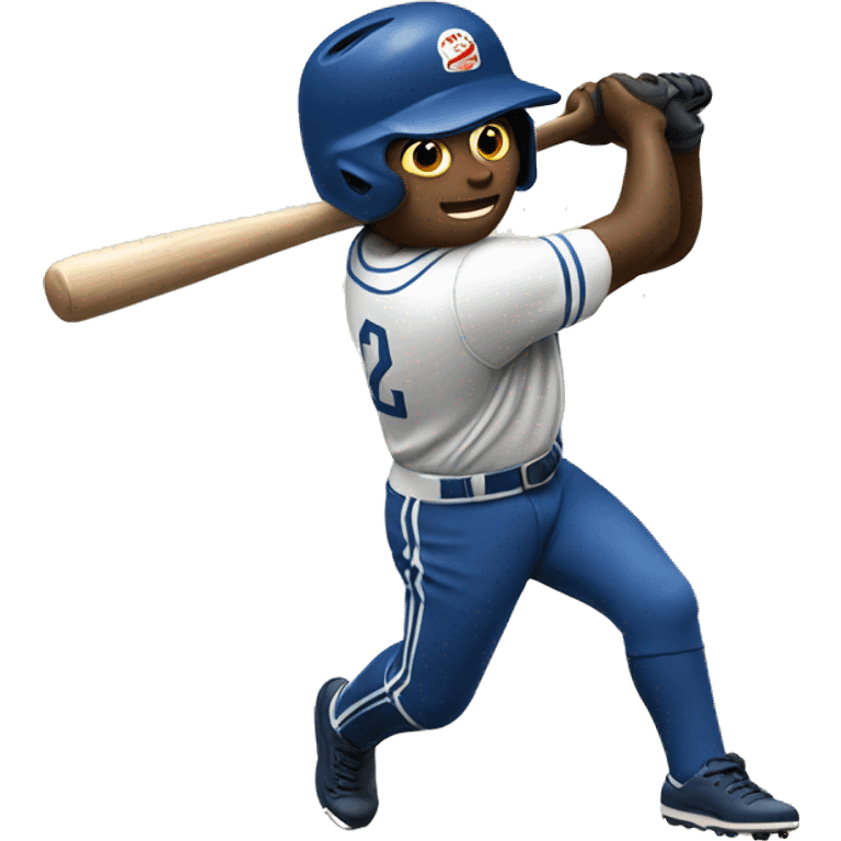 Baseball player swinging bat emoji