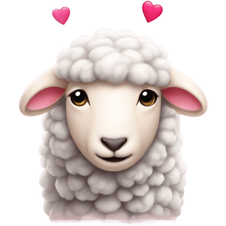 Sheep being in love, pink flur  emoji