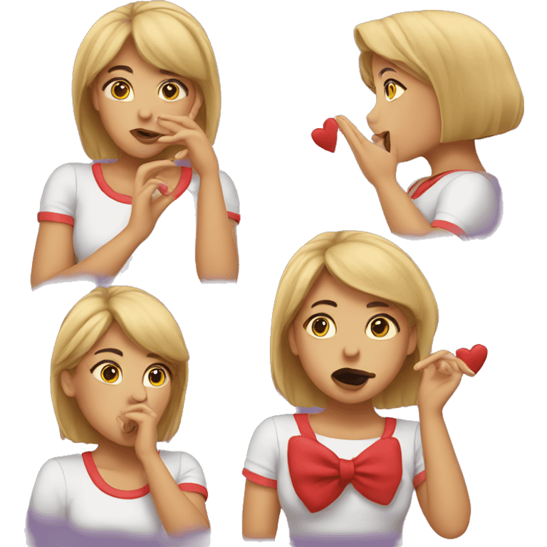 girl blowing kisses emoji