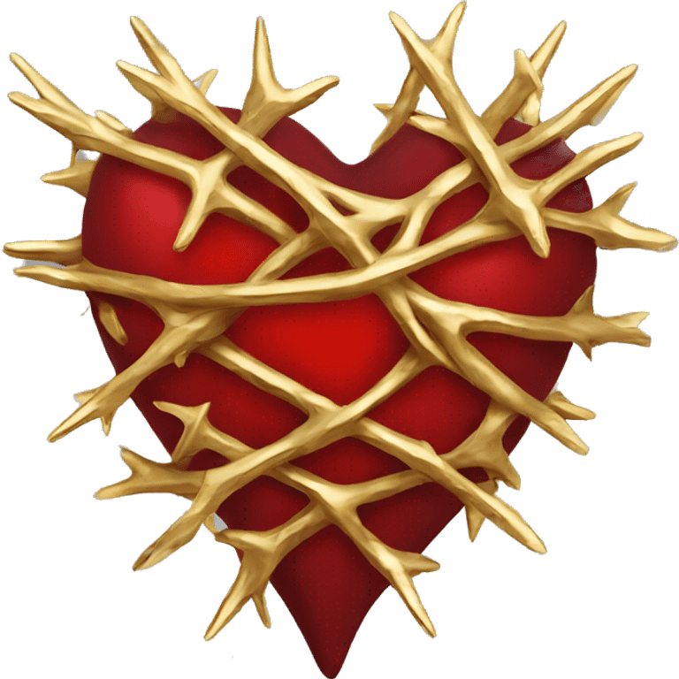 red heart gold thorns emoji