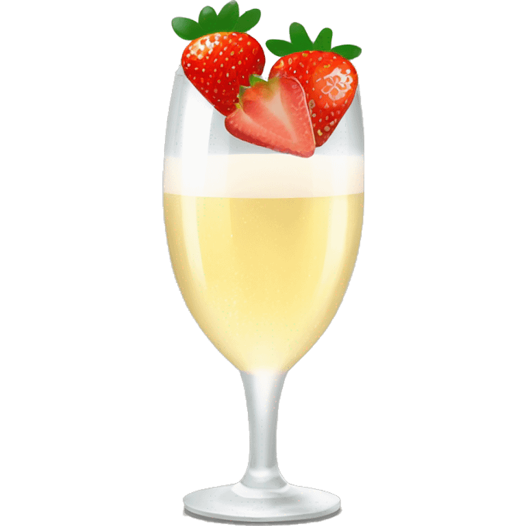 Glass of Prosecco with strawberries in it emoji