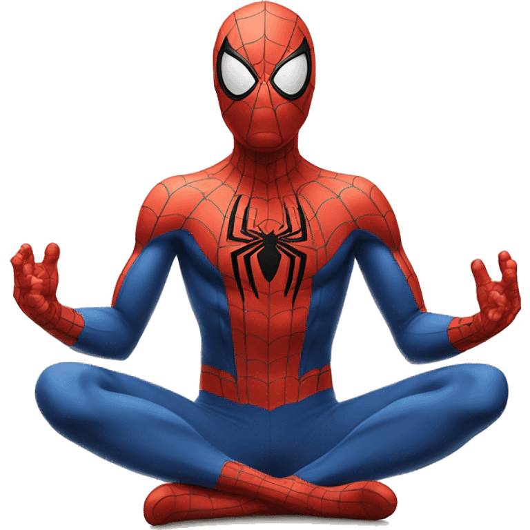 Spiderman Sukhasana pose emoji