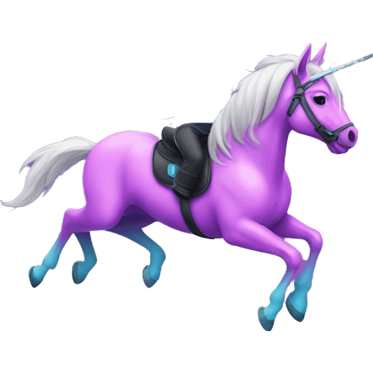 neon fly ride unicorn emoji