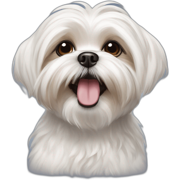 happy Maltese shih tzu dog emoji