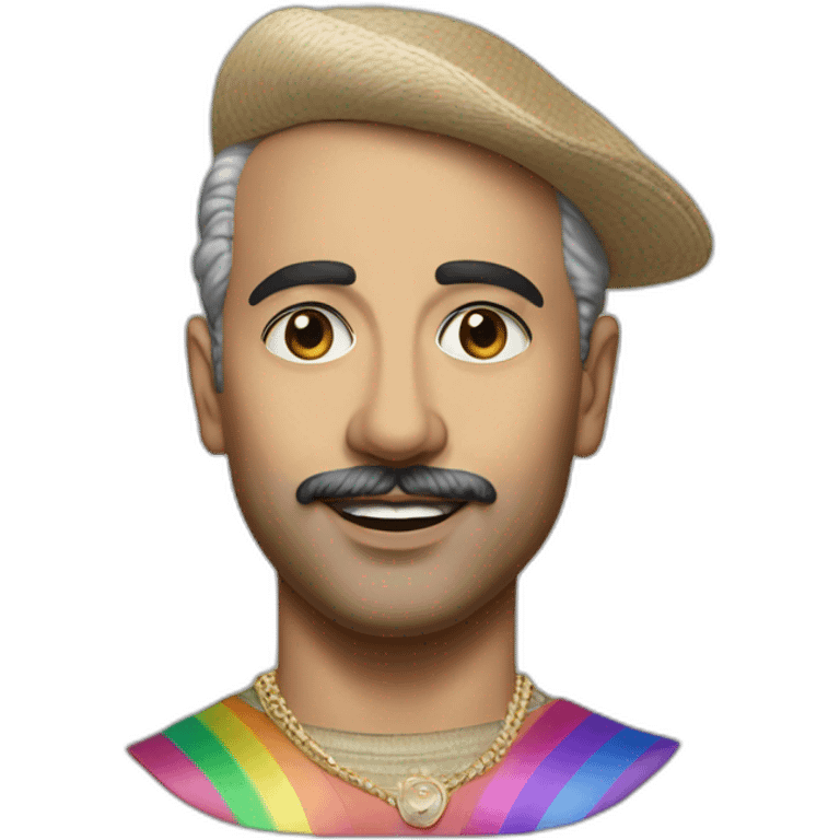 Hyperrealist francisco franco lgtbi rainbow full body singer emoji