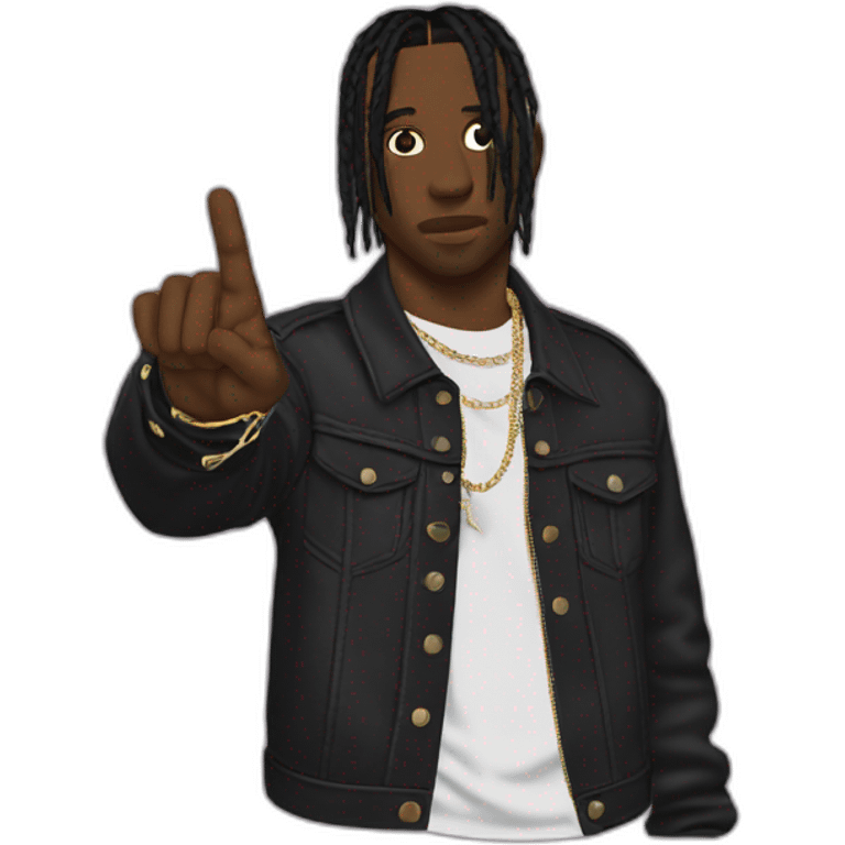 travis scott SEÑALANDO SU MANO  emoji