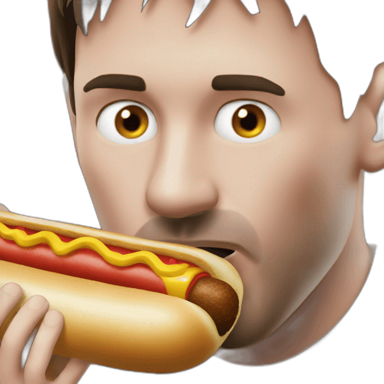 messi eating hotdog emoji