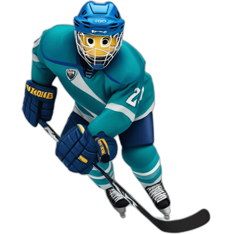 a hurricane flinging hockey equipment emoji