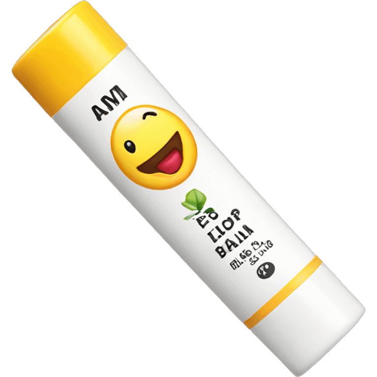 lip balm with label emoji